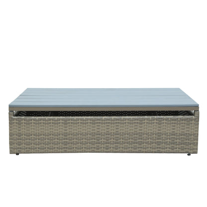 5-Piece Patio Wicker Sofa Set Cushions; Ottomans and Lift Top Coffee Table included