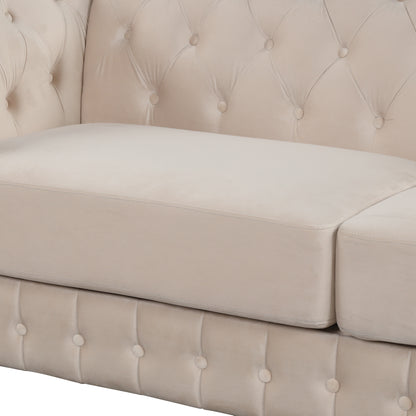 Mid Century Velvet Upholstered Sofa