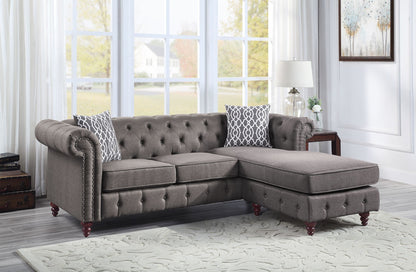 ACME Waldina Reversible Sectional Sofa, Brown