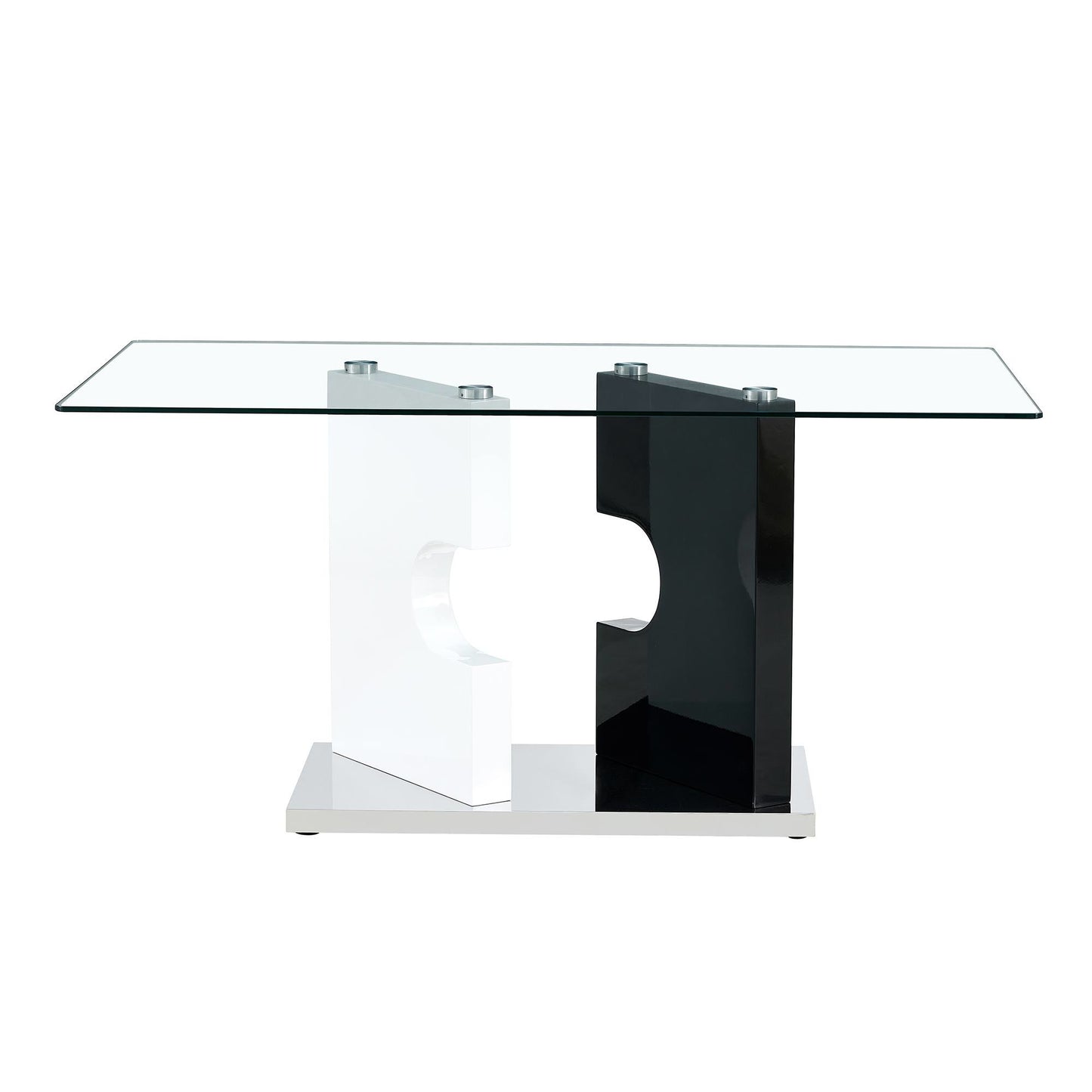 ruby 6-piece dining table set, black/white