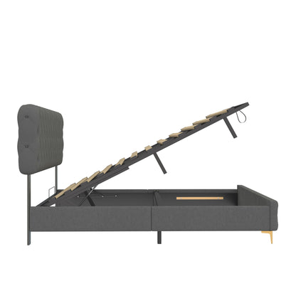 Velvet Upholstered with Pneumatic Hydraulic Function, Gray