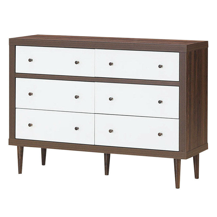 antique-style free-standing dresser with 6 drawers