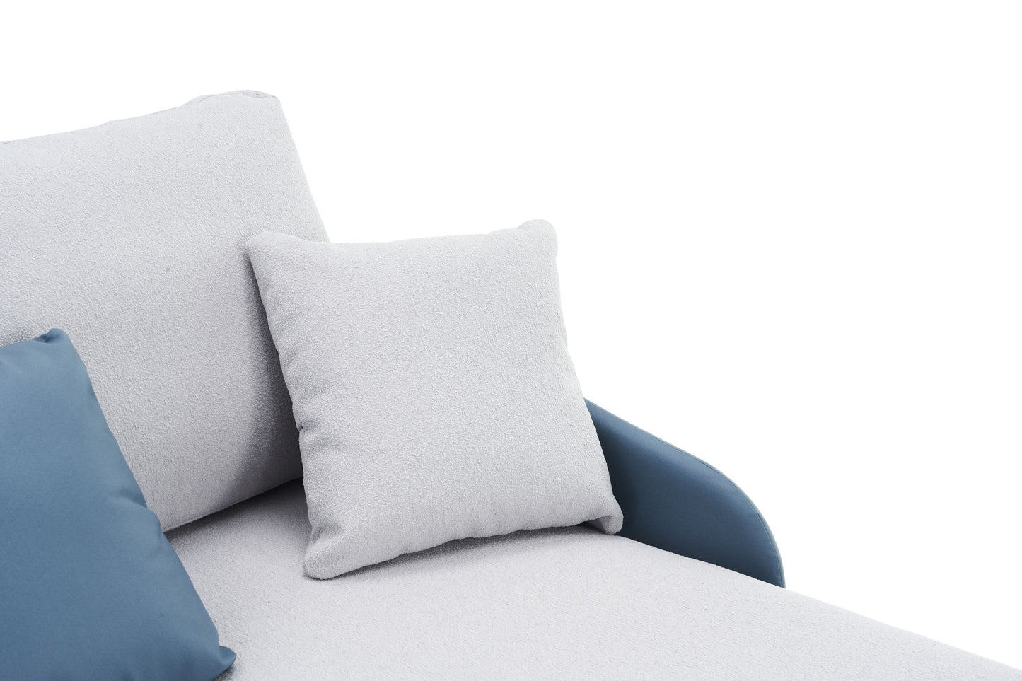 holly comfy sectional, blue+light grey