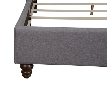 Julie Upholstered Bed , Grey