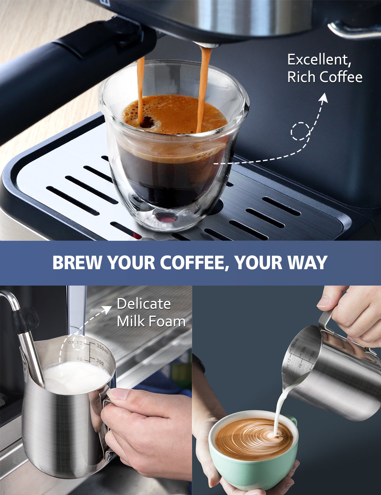 espresso machine with milk frother