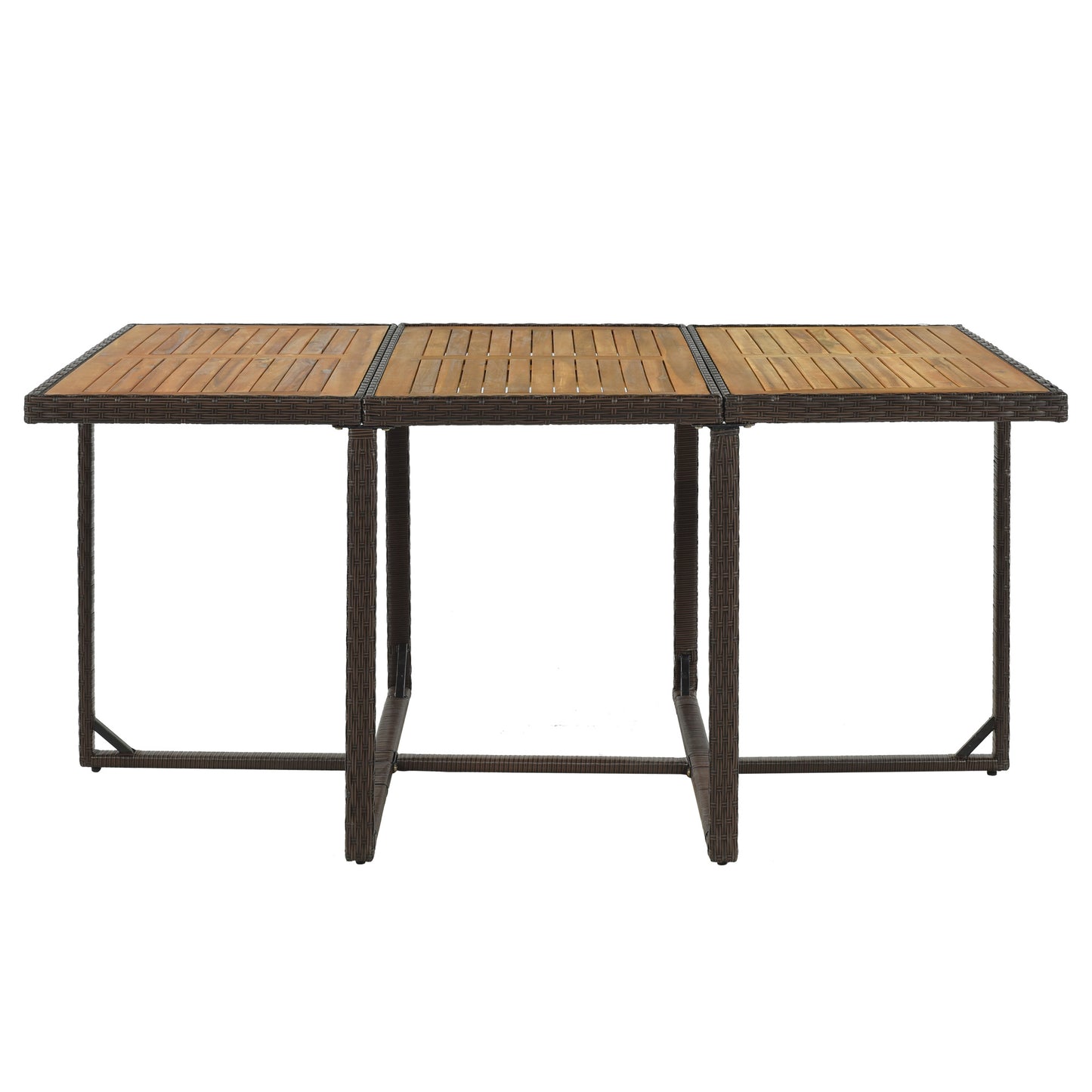topmax 11-piece patio all-weather pe wicker dining table set