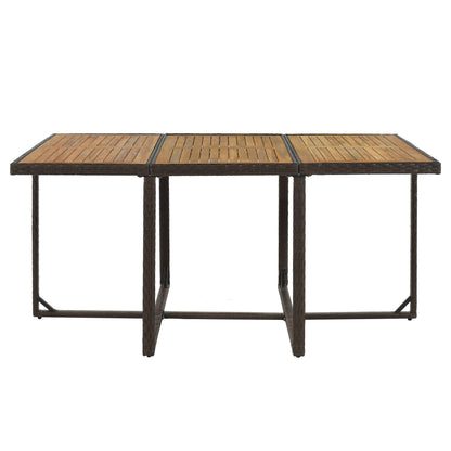 TOPMAX 11-Piece Patio All-Weather PE Wicker Dining Table Set