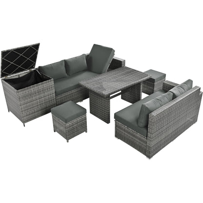 Outdoor 6-Piece All Weather PE Rattan Sofa Set