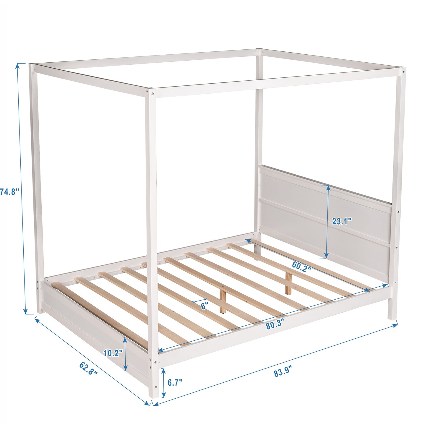 modern canopy platform bed with headboard