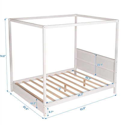 Modern Canopy Platform Bed with Headboard