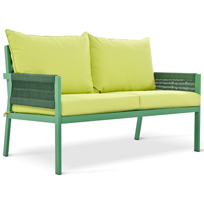 K&K 4-Piece Rope Patio Furniture Set, Fluorescent Yellow & Green