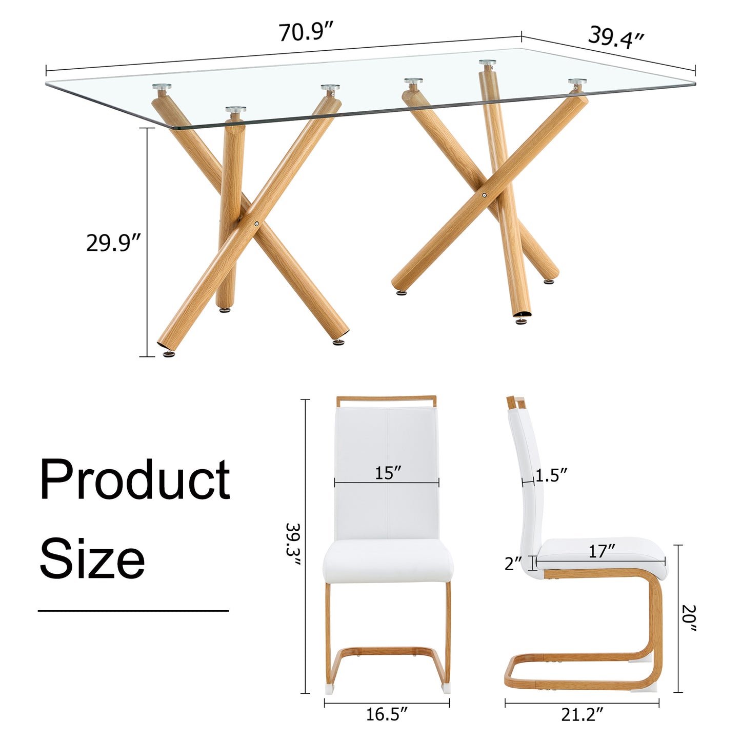 remi dining table set, white