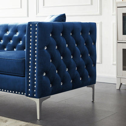 Modern Velvet Tufted Set with 2 Pillows Included