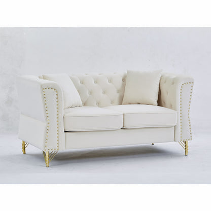 3-seater + 2-seater Combination Sofa Tufted with 4 Pillows