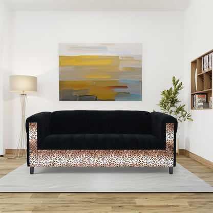 Leopard Velvet Sofa, Black