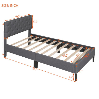 Linen Upholstered Platform Bed