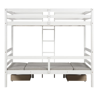Functional Loft Bed Twin Size,White