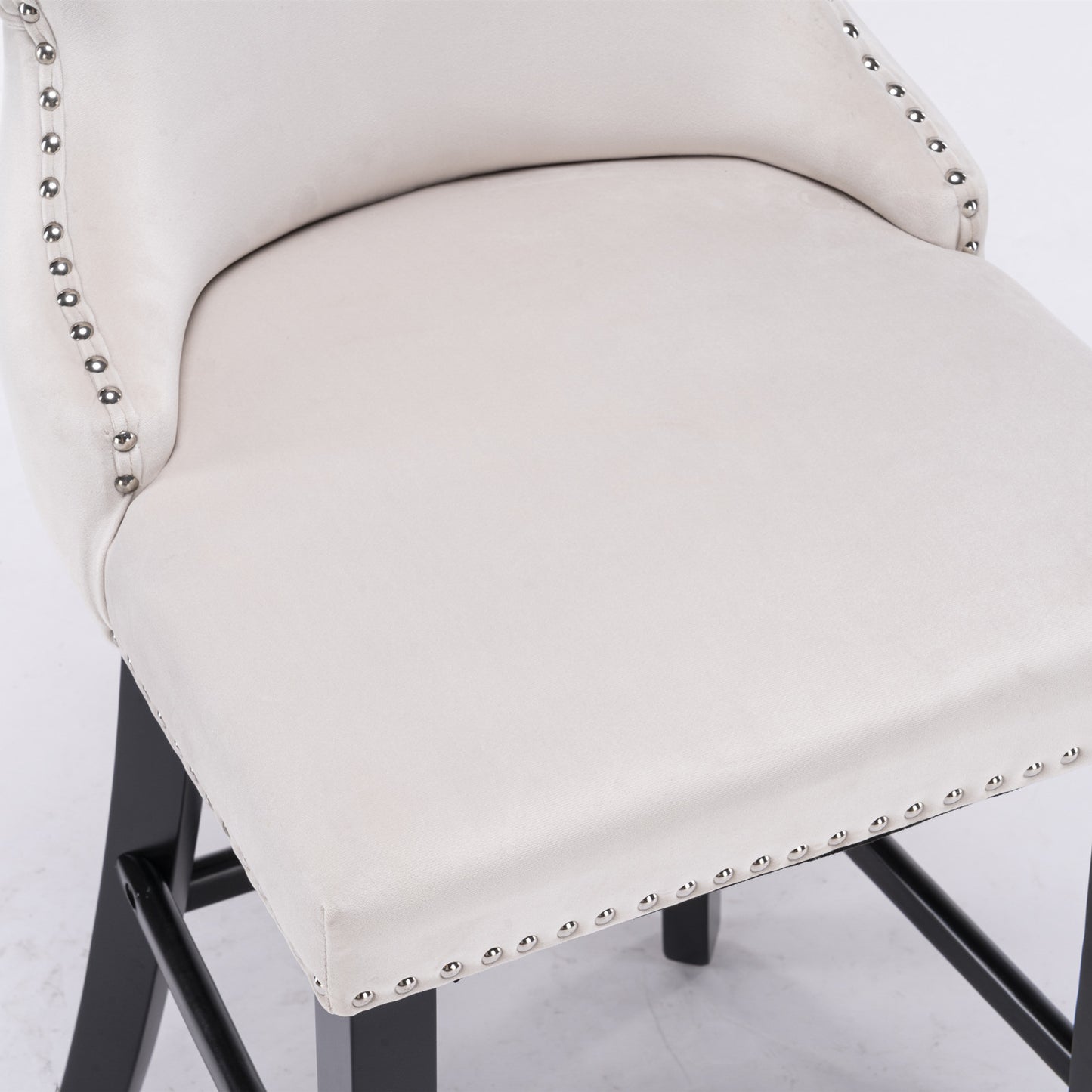 a&a velvet upholstered wing-back chairs, set of 2 beige