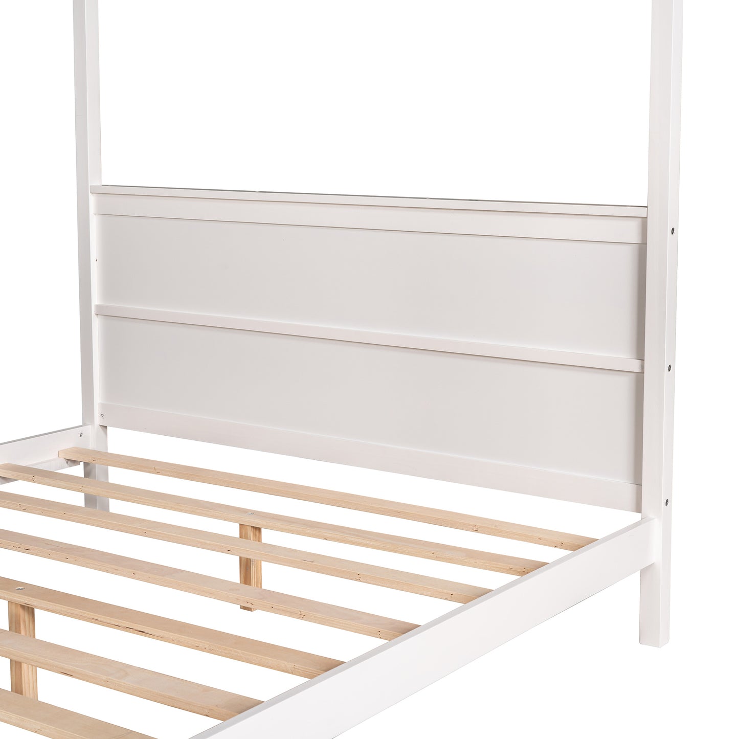 modern canopy platform bed with headboard