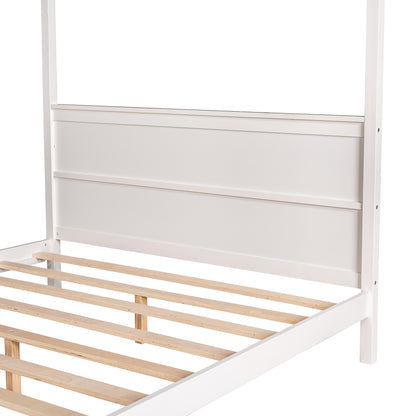 Modern Canopy Platform Bed with Headboard