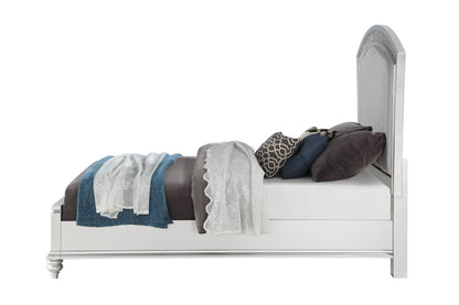 ACME Maverick Queen Bed, Fabric & Platinum