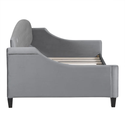 Modern Luxury Upholstered Tufted Button Bed, Grey
