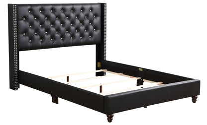 Julie Queen Upholstered Bed , BLACK