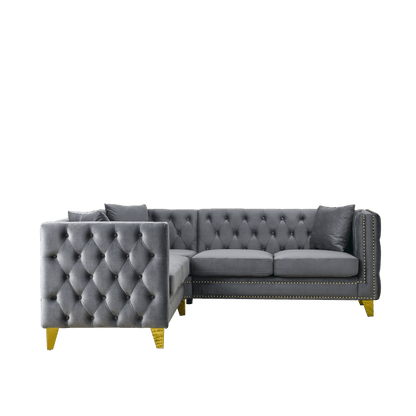 Zara Velvet 5-Seater Corner Sofas
