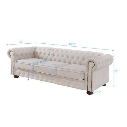 Zara Chesterfield Sofa Beige