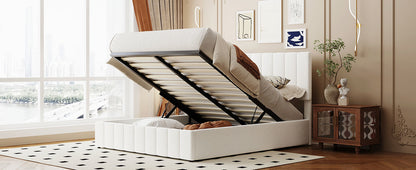 Queen size Upholstered Platform bed with a Hydraulic Storage System - Gray Queen size Upholstered Platform bed with a Hydraulic Storage System - Gray Queen size Upholstered Platform bed with a Hydrau