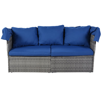 Daybed/Sunbed with Retractable Canopy Set