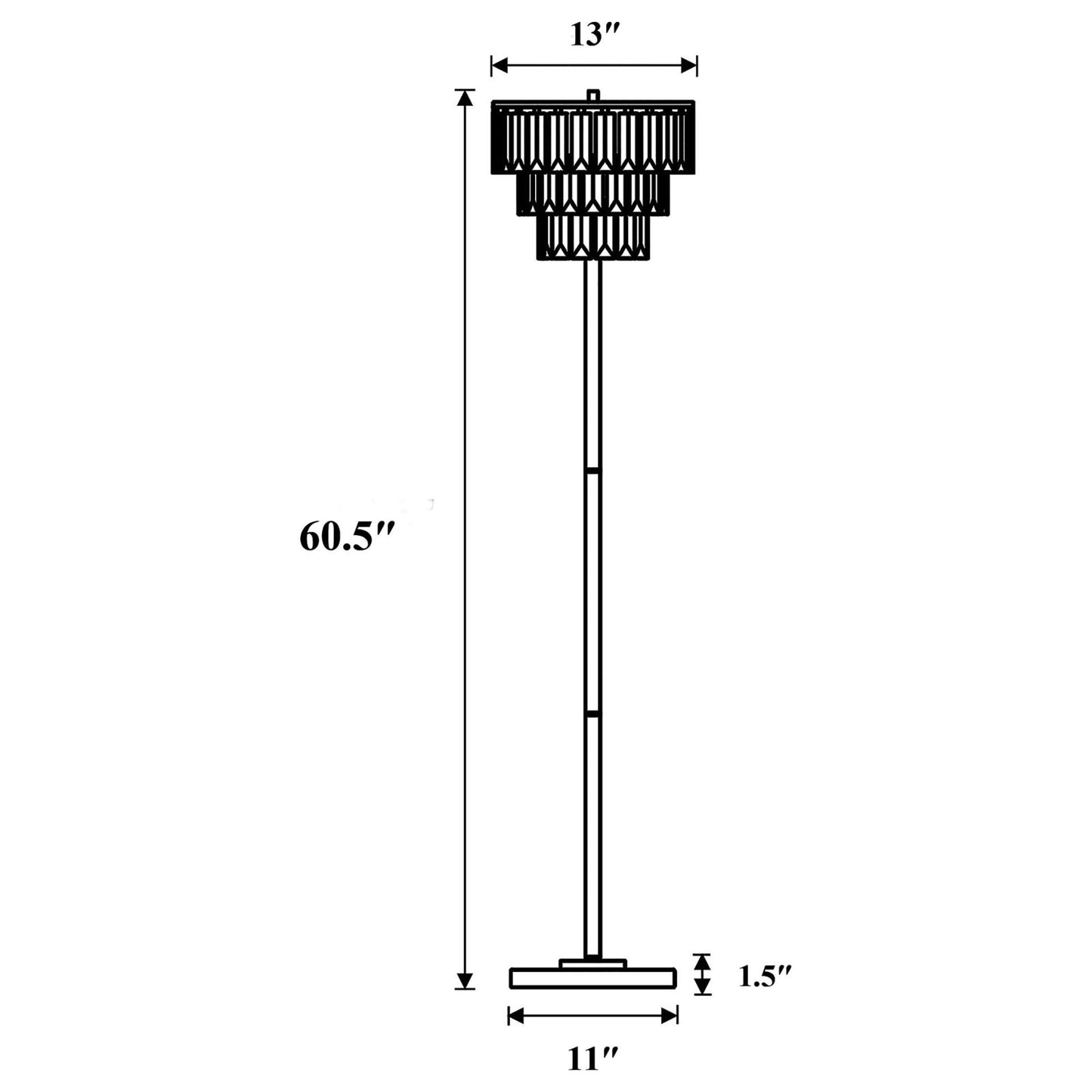 chrome metal base floor lamp