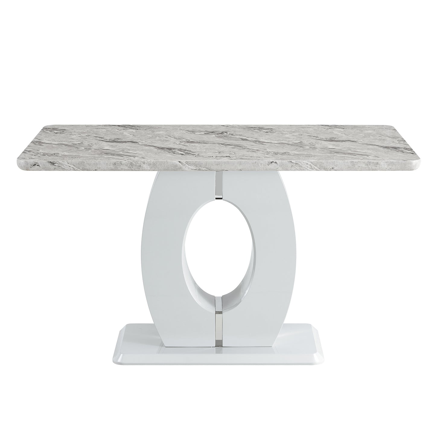 luxurious marble grain dining table, grey