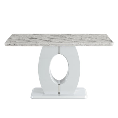 Luxurious Marble Grain Dining Table, Grey