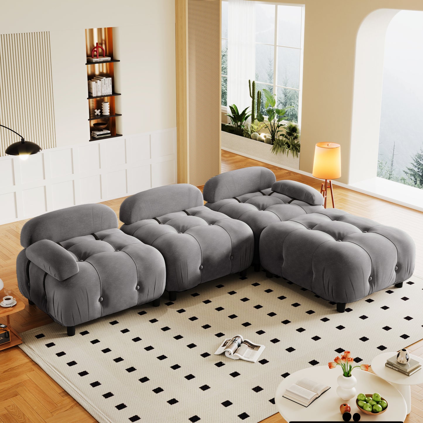 u_style upholstery modular convertible sectional sofa