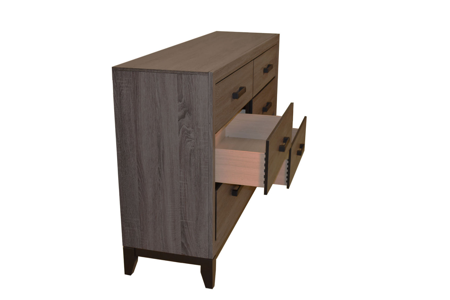 sierra contemporary style 6-drawer dresser made with wood in gray