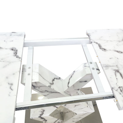 Lux Extendable Marble Square Dining Table