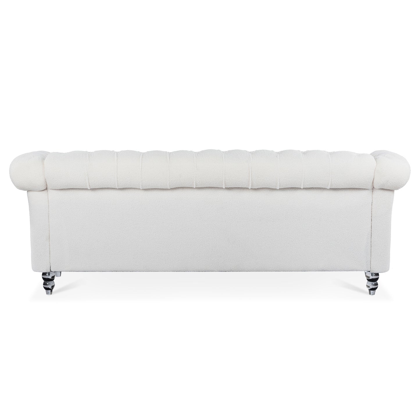 84.65" rolled arm chesterfield 3 seater sofa