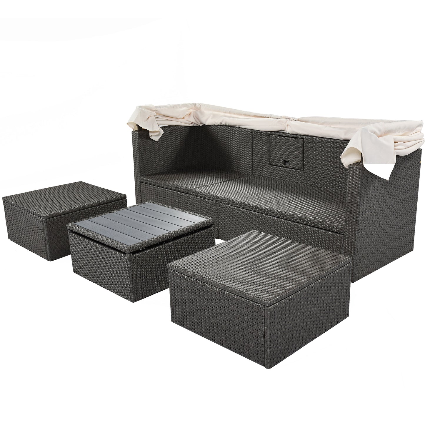 betty rectangle daybed with retractable canopy