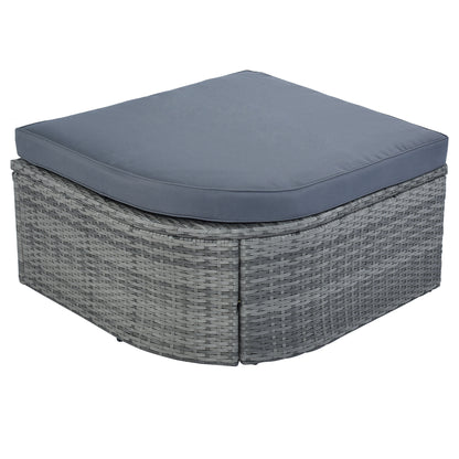 Daybed/Sunbed with Retractable Canopy Set