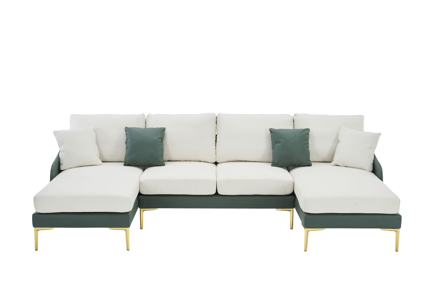 holly comfy sectional, cyan+white
