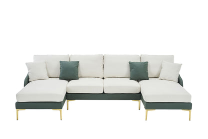 Holly Comfy Sectional, Cyan+white