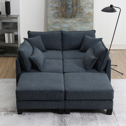 Emily U Shaped Couch with Armrest Bags