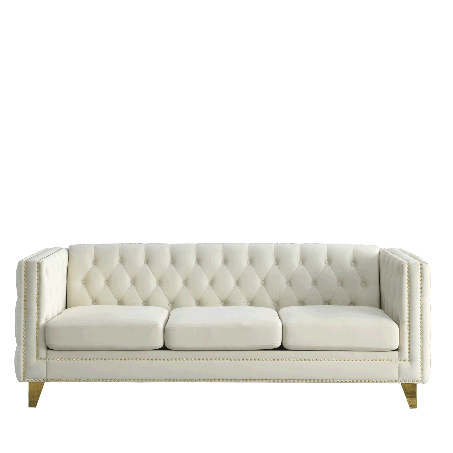 3-seater + 2-seater combination sofa, beige velvet