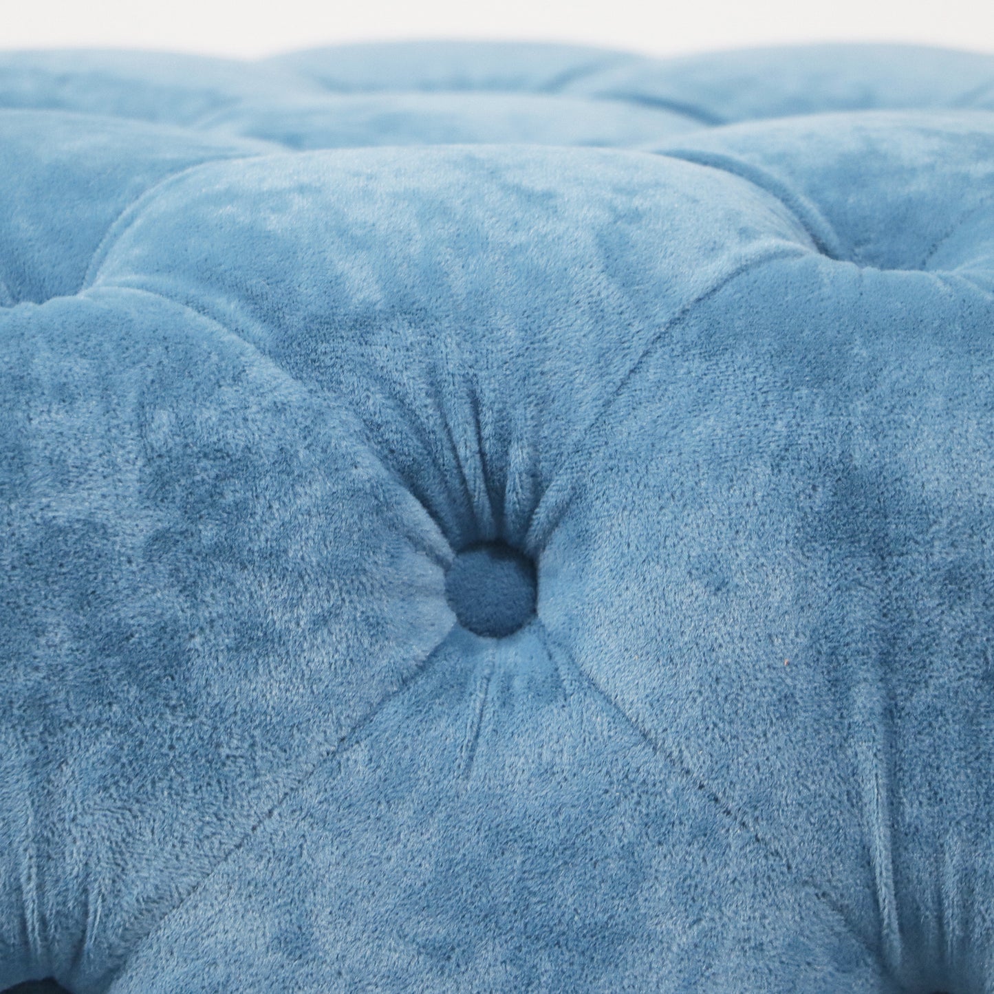 blue modern velvet upholstered ottoman