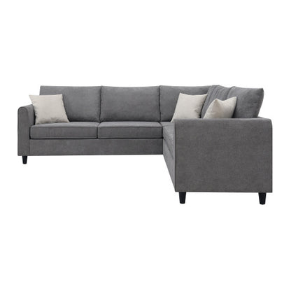 Modern L Shape Couch with 3 Pillows