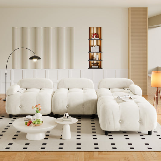 U_STYLE Upholstery Modular Convertible Sectional Sofa