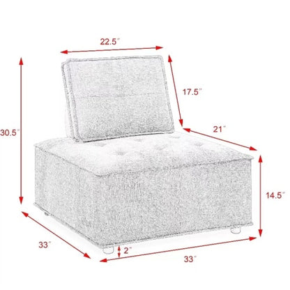 Chenille L-Shape Modular Sectional Sofa