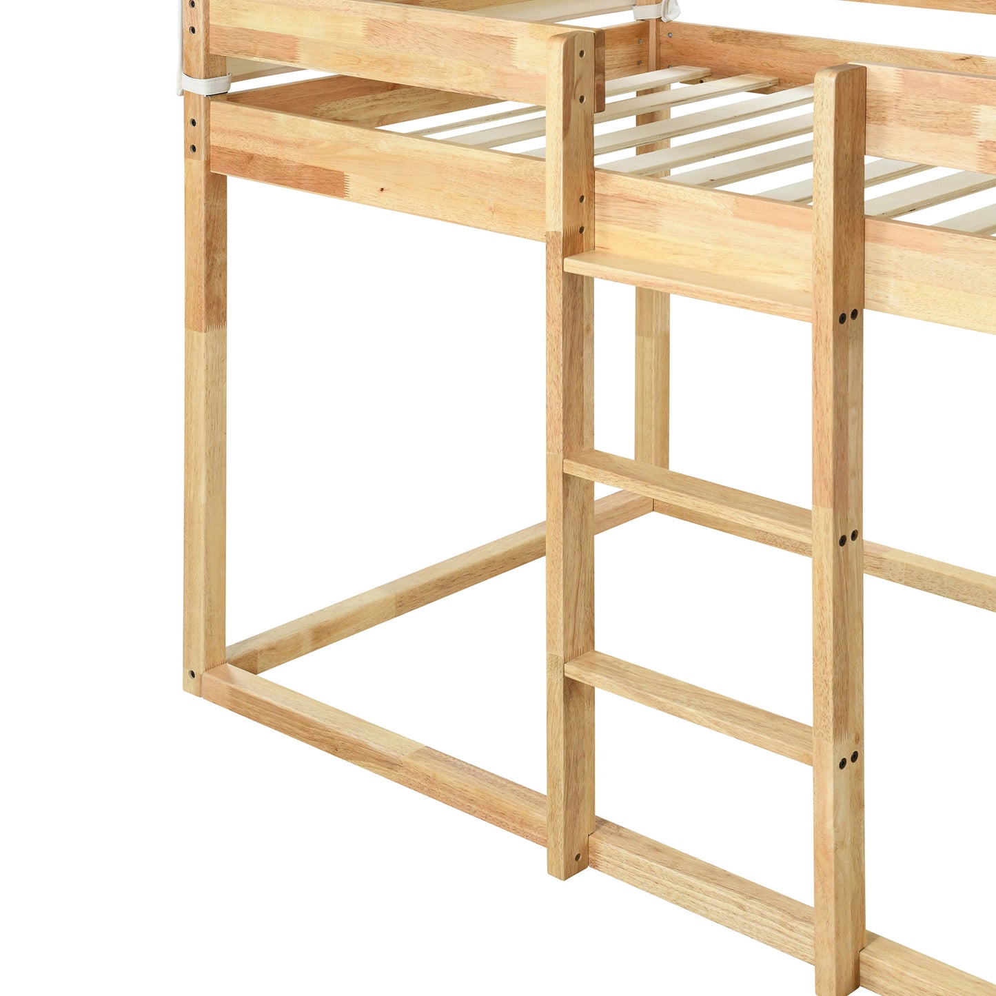 twin over twin bunk bed wood bed with tent