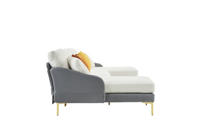 Holly Comfy Sectional, Gray+White